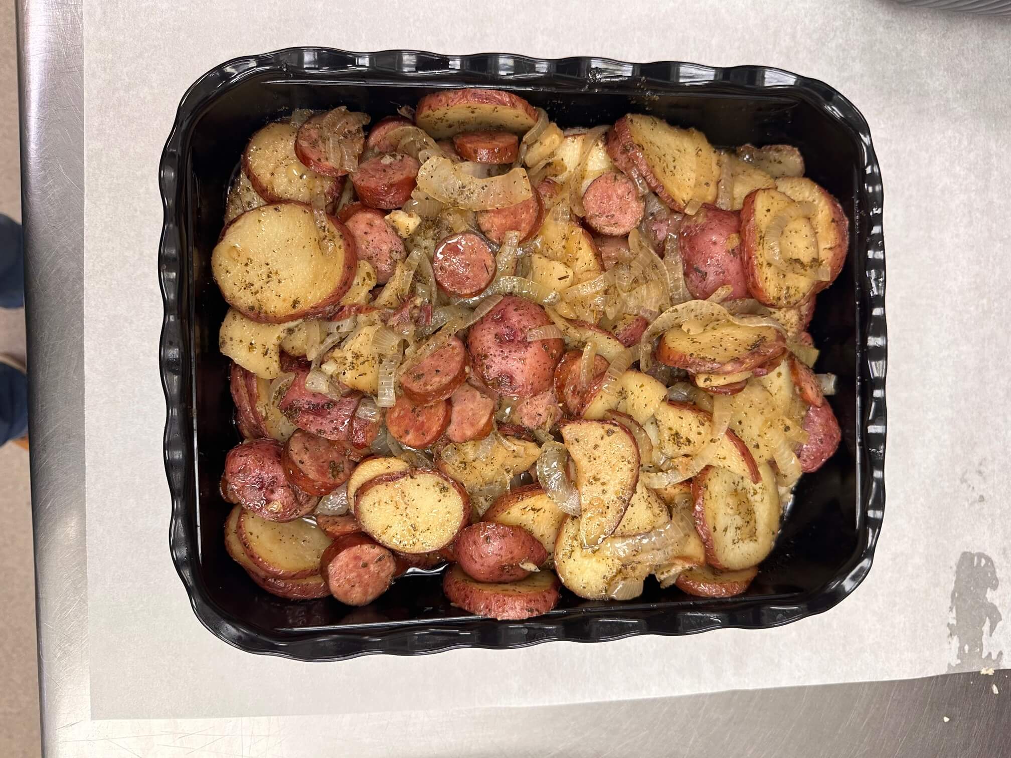 Schiff’s Kielbasi, Potatoes and Onions